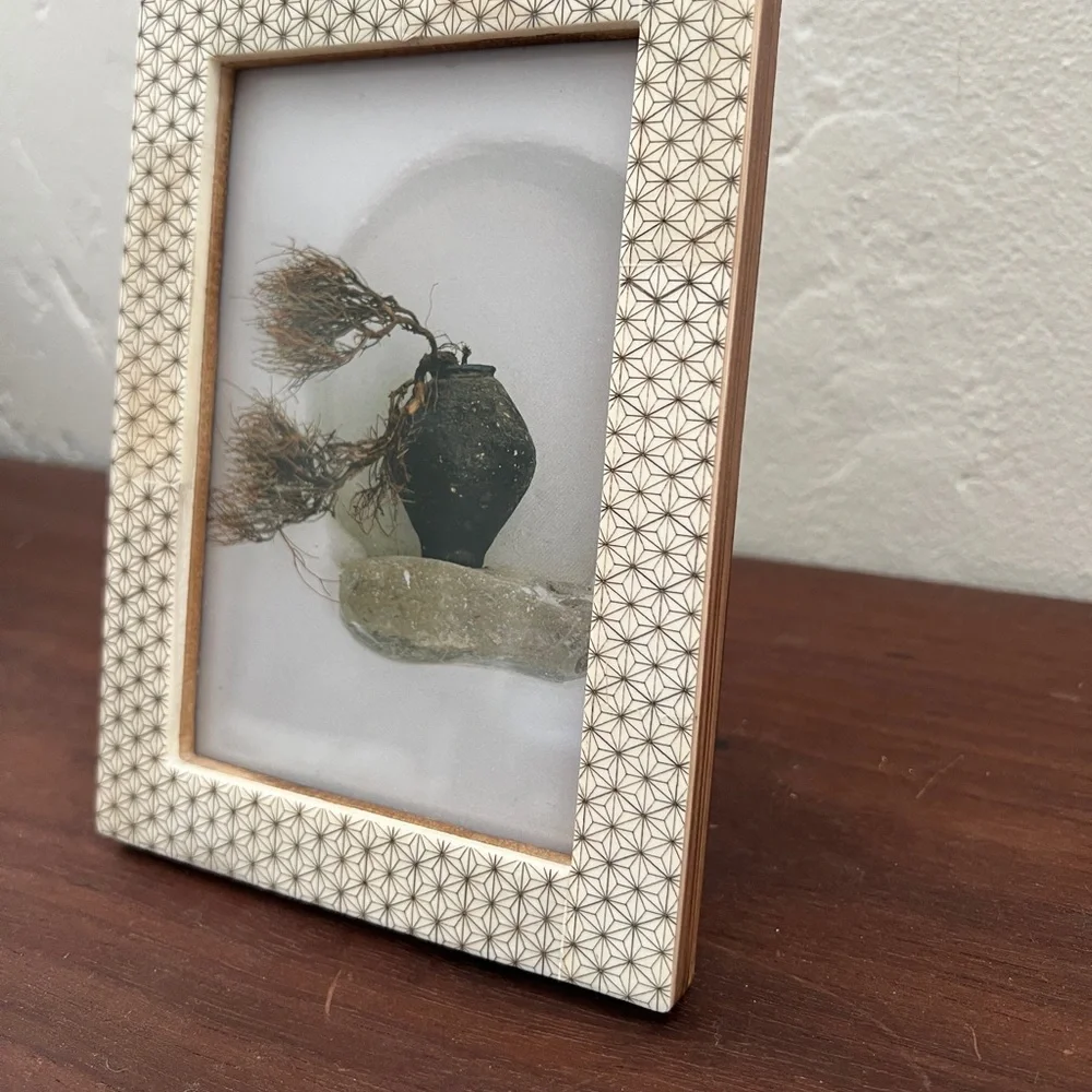 New bone horn wood carved Moroccan style picture frame gold gilded